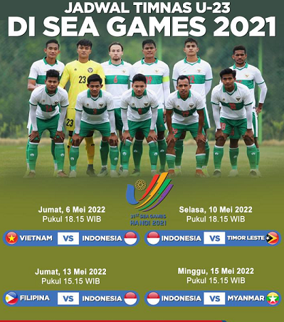 Jadwal Pertandingan Timnas Indonesia U-23 Di SEA Games 2021 - TOENTAS