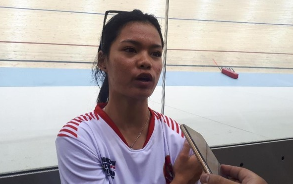 Ayustina Delia, atlet Indonesia peraih emas ketiga balap sepeda di SEA Games 2021.