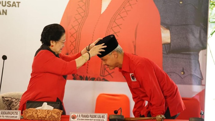 Ganjar Pranowo Resmi Diusungkan Sebagai Bakal Calon Presiden PDIP Istana Batutulis Bogor Jawa Barat