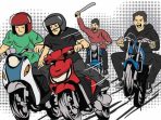 ilustrasi geng motor
