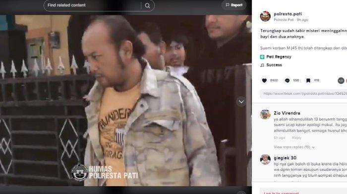pelaku pembunuh isteri peluk bayi