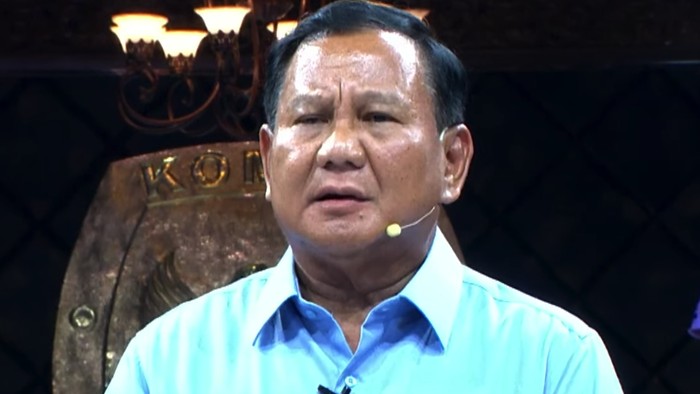 Prabowo Subianto di debat pertama Pilpres 2024