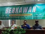 Kasudin Kominfo dan Statistik Sugiono, Ketua PWI DKI Jakarta Kesit Budi Handoyo dan Ketua Pokja PWI Jakarta Selatan Joni Matondang.
