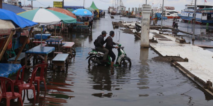 ilustrasi banjir rob di Jakarta